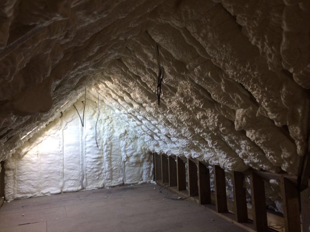 icynene insulation in a loft
