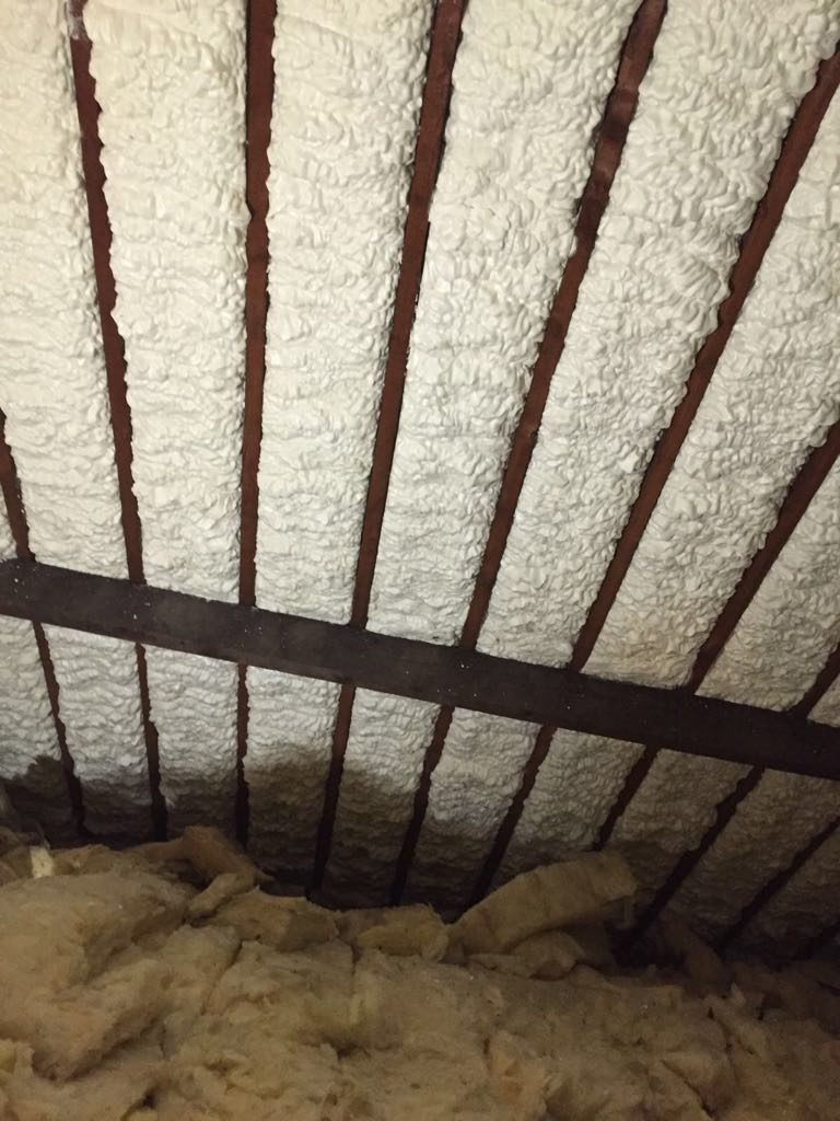 expanding foam insulation sprayed in loft